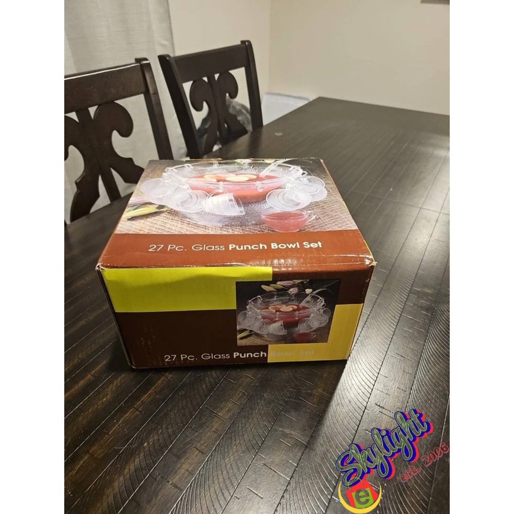 Glass Punch Bowl‎ & Salad Bowl 27-Piece Set Original Packaging Brand New